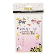 Party Inc Superhero Invitations with Envelopes 17.5cm x 12.5cm 8 Pack