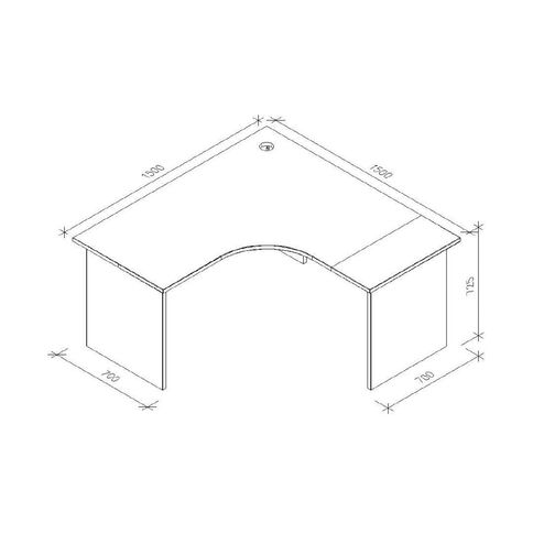 Zealand Workstation 1500 x 1500 x 700 White