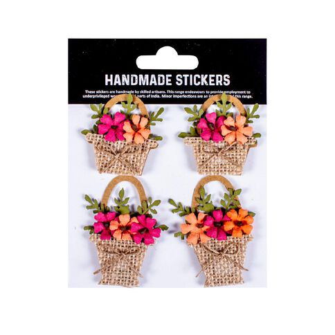 Handmade Kraft & Burlap Embellishment Baskets 4pc