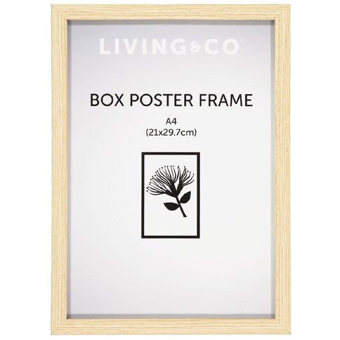 Living & Co Frame Box Poster Oak Wood Brown Mid A4