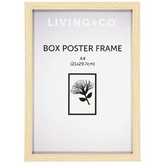 Living & Co Frame Box Poster Oak Wood Brown Mid A4