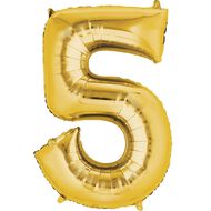 Anagram #5 Foil Balloon Supershape 36in Gold