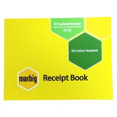 Marbig Receipt Book 45 Duplicate 50 Leaf Yellow Mid