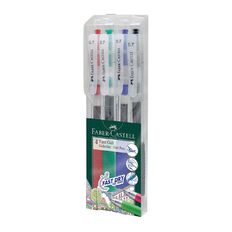 Faber-Castell Fast 0.7mm Rollerball Gel Pens 4 Pack Assorted Assorted