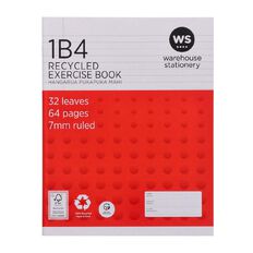 WS Exercise Book 1B4 7mm Ruled 32 Leaf Red Mid