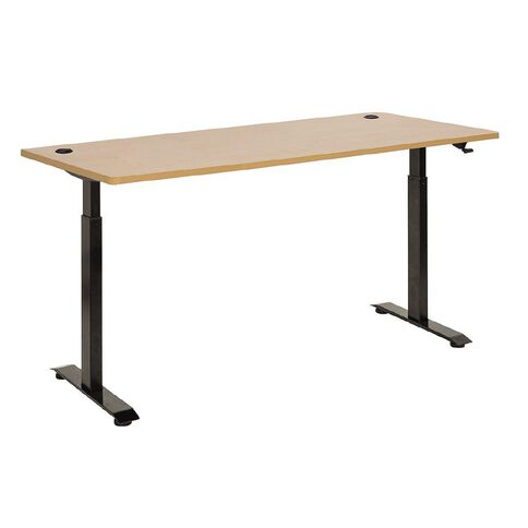 Jasper J Emerge Pneumatic Height Adjustable Scallop Desk 1800 Black/Beec