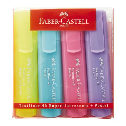 Faber-Castell Highlighters Pastel Assorted 4 Pack