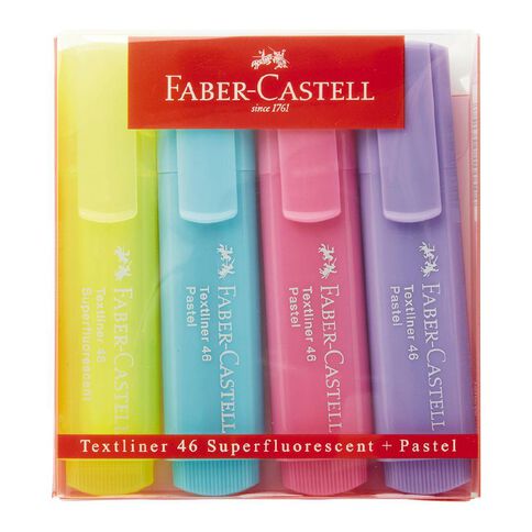 Faber-Castell Highlighters Pastel 4 Pack Assorted 4 Pack