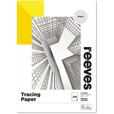 Reeves Tracing Pad 90gsm 25 Sheets A4