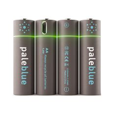 Pale Blue Micro USB Rechargeable AA Batteries 4 Pack