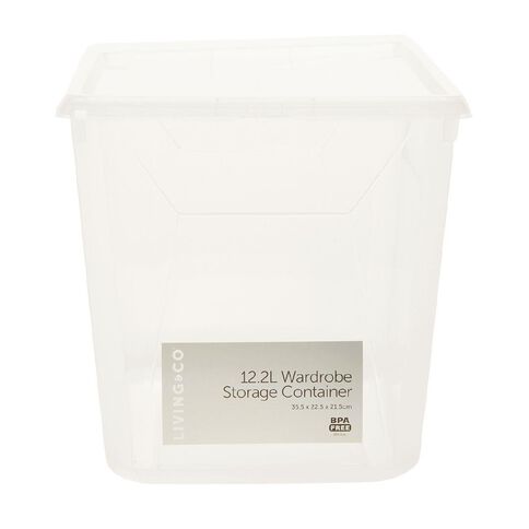 Living & Co Wardrobe Storage Clear 12.2L