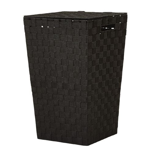 Living & Co Woven Hamper Black