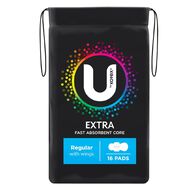 U By Kotex Regular Wings Maxi Pads 16 Pack
