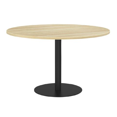 Knights Polo Meeting Table 1200 Round Oak Top