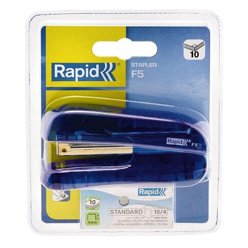 Rapid Stapler F5 & No 10 Staples Blue Mid