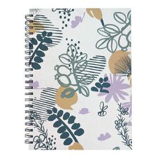 Uniti Notebook Modern Kiwi Spiral Wild Leaves A4