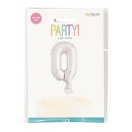 Meteor Foil Balloon Cake Topper 0 12.7cm Silver