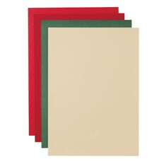 Uniti Christmas 250gsm Textured Cardstock 12 Sheets Multi-Coloured A4