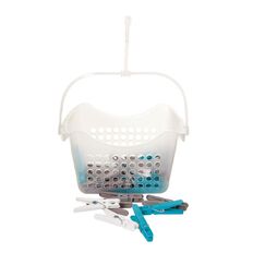 Living & Co Peg Basket with 36 Pegs Multi-Coloured