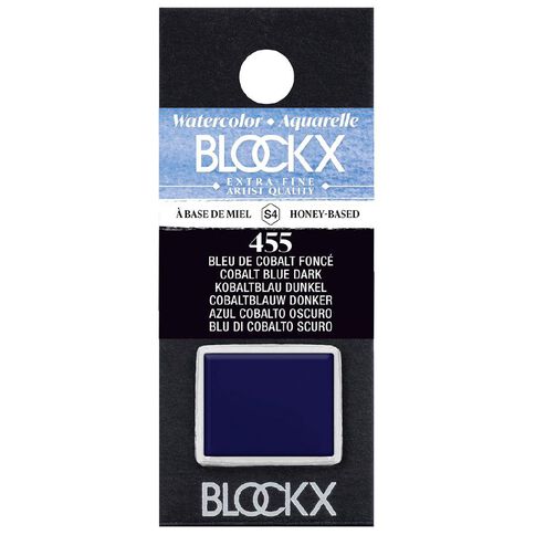 BLOCKX Watercolour Half Pan S4 455 Cobalt Blue Dark