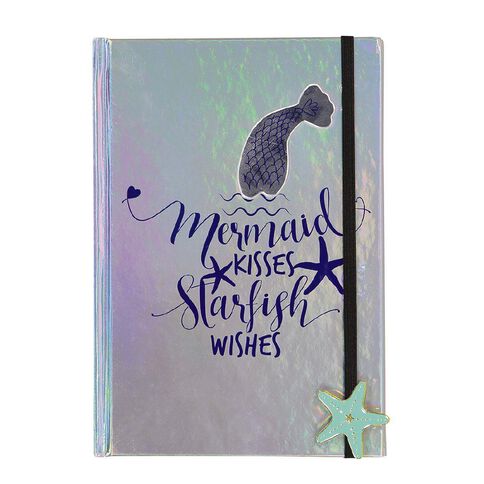 Uniti Fun & Funky Q4 Hardcover Notebook Mermaid Holographic Silver A5