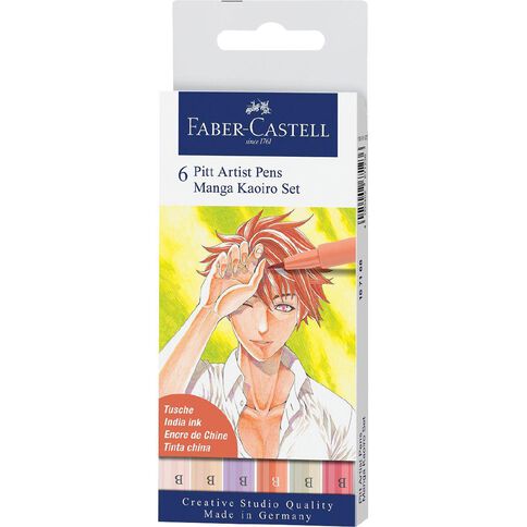 Faber-Castell Pitt Artists Pens Manga Kaoiro 6 Pack