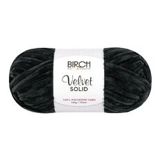 Birch Velvet Yarn 100% Polyester 100G Black