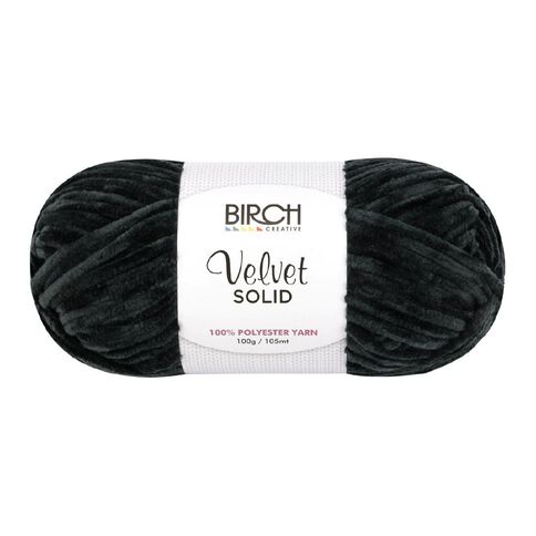 Birch Velvet Yarn 100% Polyester 100G Black