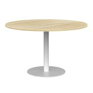 Knights Polo Meeting Table 1200 Round Oak Top