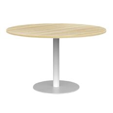 Knights Polo Meeting Table 1200 Round Oak Top