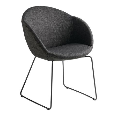 Eden Amelia Black Sled Visitor Chair Anthracite