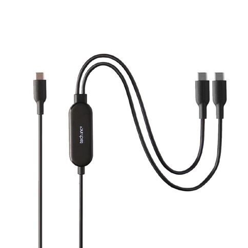 Tech.Inc 140W 2in1 USB-C Cable 1m Black Tech.Inc 140W 2in1 USB-C Cable 1m Black