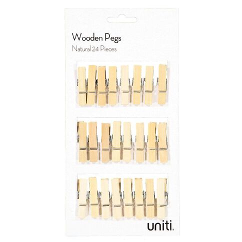 Uniti Pegs Natural 24 Pack