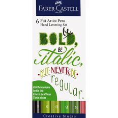 Faber-Castell Pitt Artist Pens Hand Lettering Set Be Bold 6 Pack