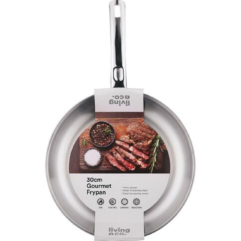 Living & Co Gourmet Frypan Stainless Steel 30cm