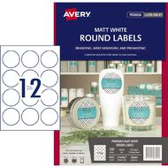 Avery Removable Round Labels White 60mm Diameter 120