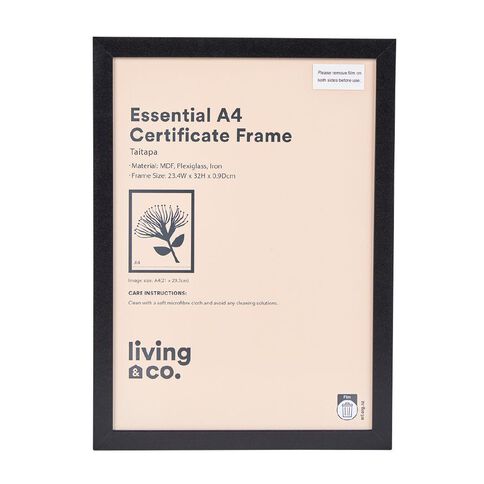Living & Co Essential Certificate Frame A4 Black