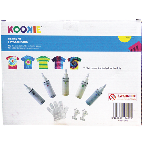 Kookie Tie Dye Kit Bright Multi-Coloured 5 Pack