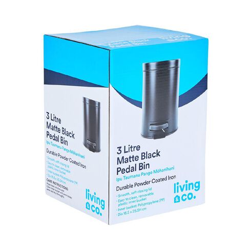 Living & Co Pedal Bin Black 3L