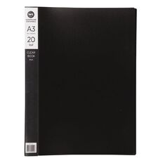 WS Clear Book 20 Leaf Black A3