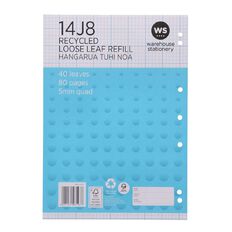 WS Pad Refill 14J8 5mm Quad 40 Leaf Punched Blue