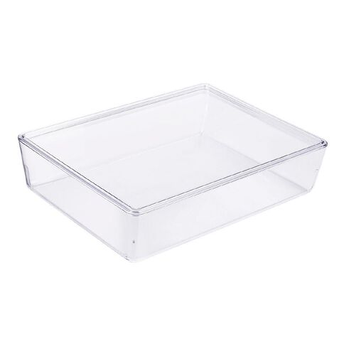 Living & Co Lisse Shallow Lidded Organiser Clear 6L