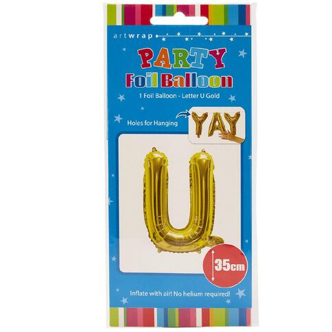 Artwrap Foil Balloon U Gold 35cm