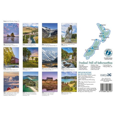 Easy2C 2026 Calendar Iconic NZ Images