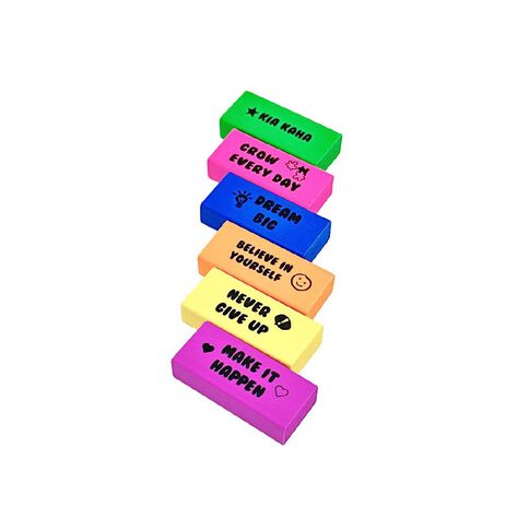 WS Peppy Erasers Assorted Colours Assorted 6 Pack
