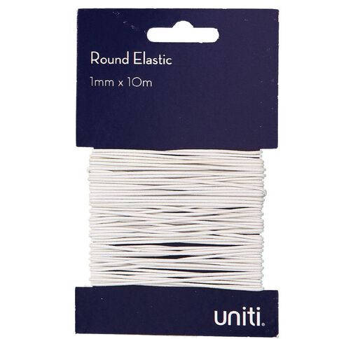 Uniti Round Elastic 1mm x 10m White