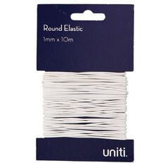 Uniti Round Elastic 1mm x 10m White