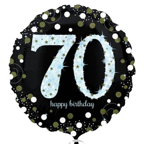 Anagram Holo Sparkling Birthday 70 Foil Balloon Standard 17in