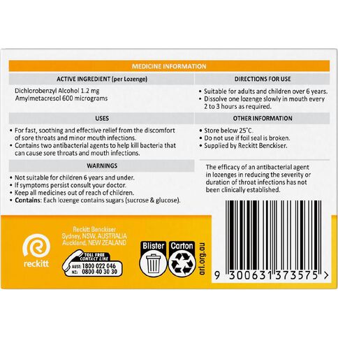 Strepsils Honey Lemon Lozenges 36s