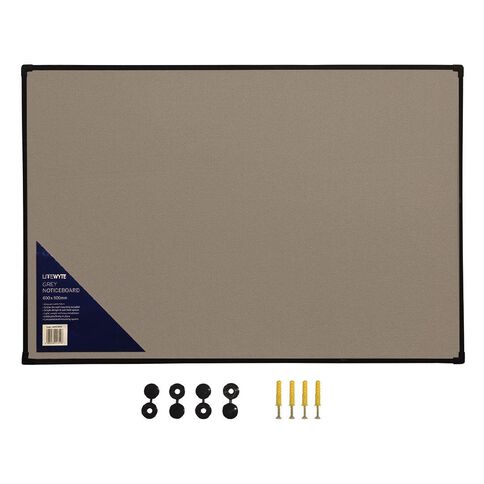 Litewyte Grey Fabric Pinboard 600mm x 900mm Grey Mid